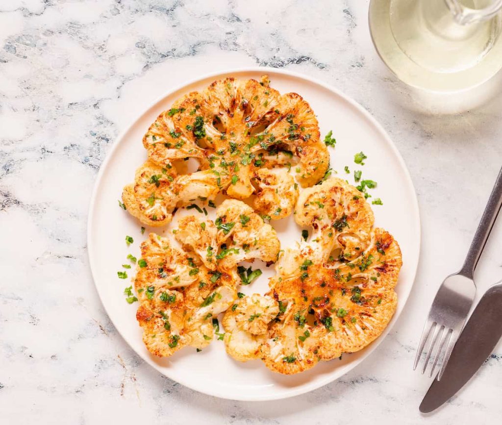 Blumenkohl Schnitzel ohne Panade