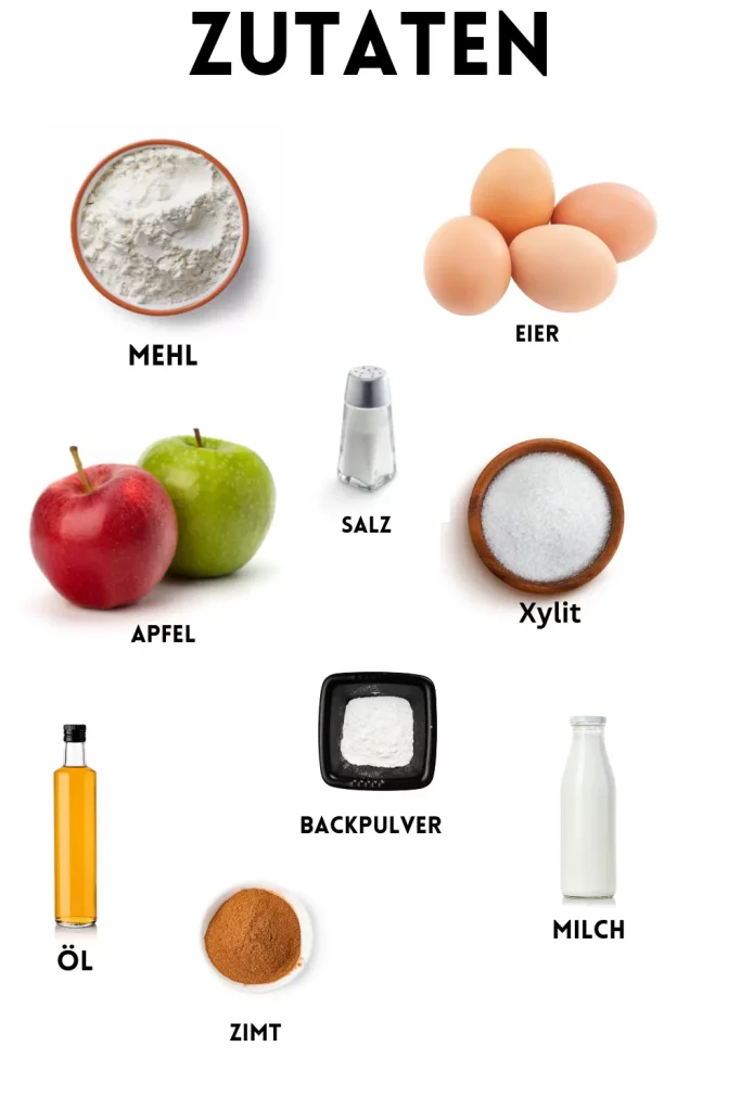 Apfelküchlein ohne Zucker Zutaten