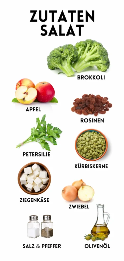 Brokkoli Apfel Salat Zutaten