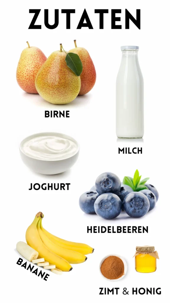 Birnen Smoothie Zutaten